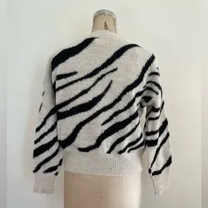 Isabel Marant Etoile Gemma jumper sweater zebra white black 36 small alpaca